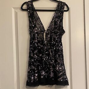 Lace Sequin Party Dress